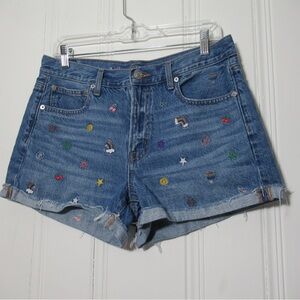American Eagle Rainbow Pride Embroidered Denim Shorts Size 8